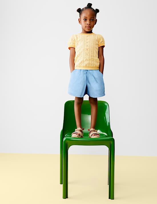 Top de punto 100 % algod&oacute;n pointelle (2-10 a&ntilde;os)