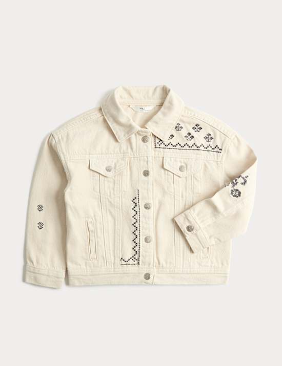 Denim Embroidered Jacket (2-10 Yrs)