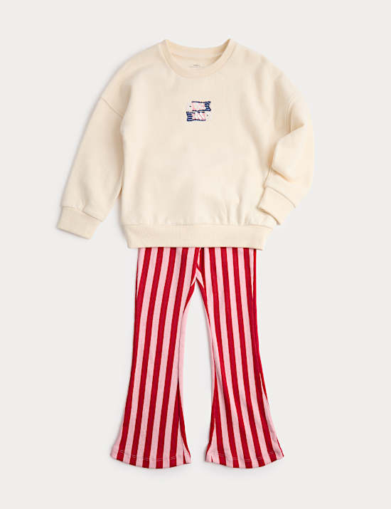 2 Piece Cotton Rich Kickflare Outfit (4-8 Yrs)