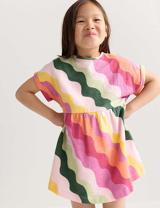 Pure Cotton Striped Dress (2-8 Yrs)