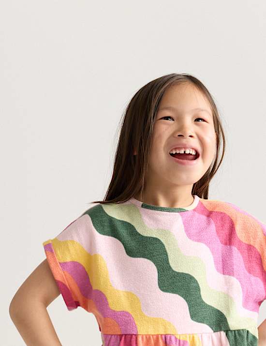 Pure Cotton Striped Dress (2-8 Yrs)