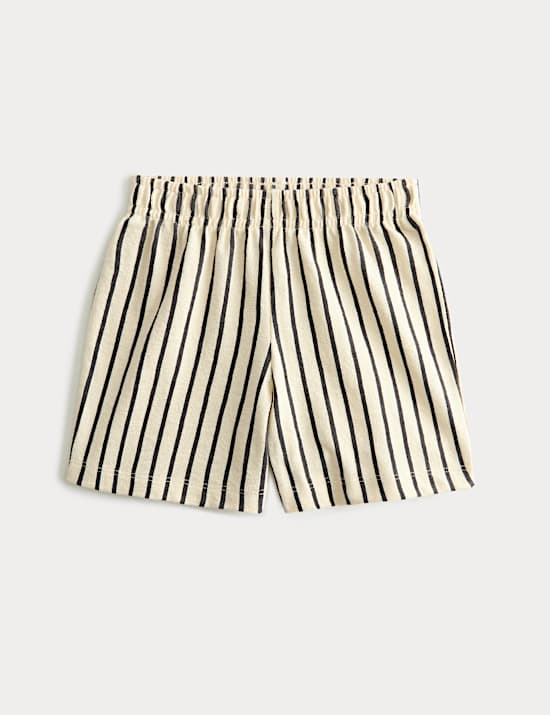 Pure Cotton Striped Runner Shorts (2-8 Yrs)