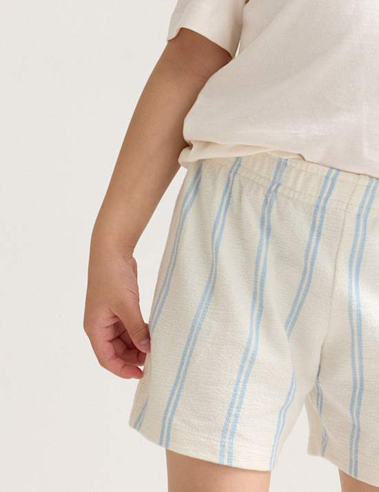 Pure Cotton Striped Shorts (2-8 Yrs)