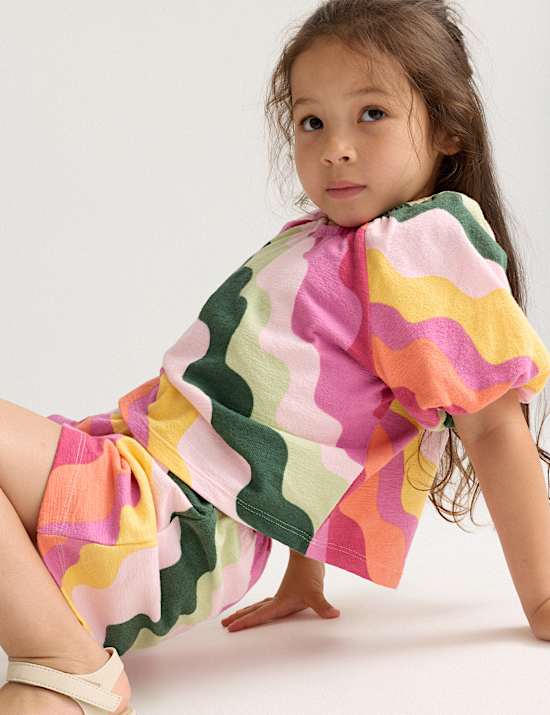 Pure Cotton Striped Shorts (2-8 Yrs)