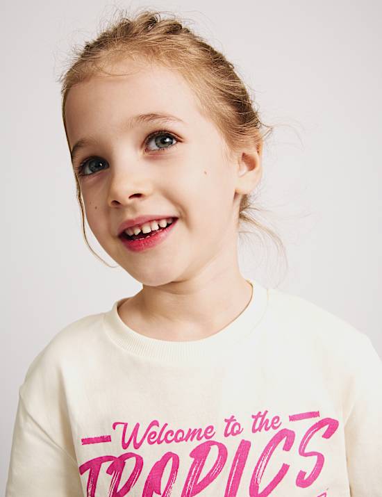 T-shirt et short en coton &agrave; motif Papaye (du 2 au 8 ans)