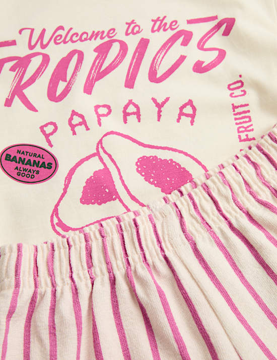 T-shirt et short en coton &agrave; motif Papaye (du 2 au 8 ans)