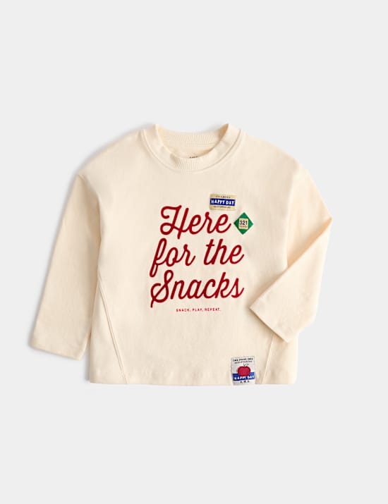 Pure Cotton Here For The Snacks Top (2-8 Yrs)