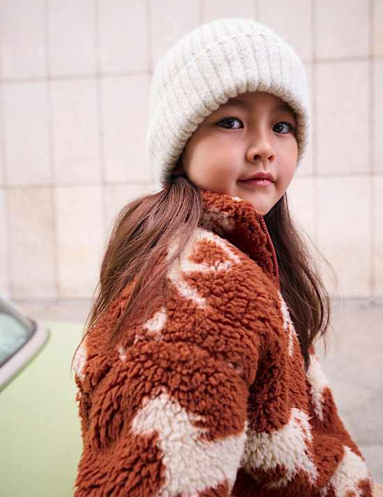 Veste imitation peau de mouton &agrave; imprim&eacute; cheval (du 2 au 10 ans)