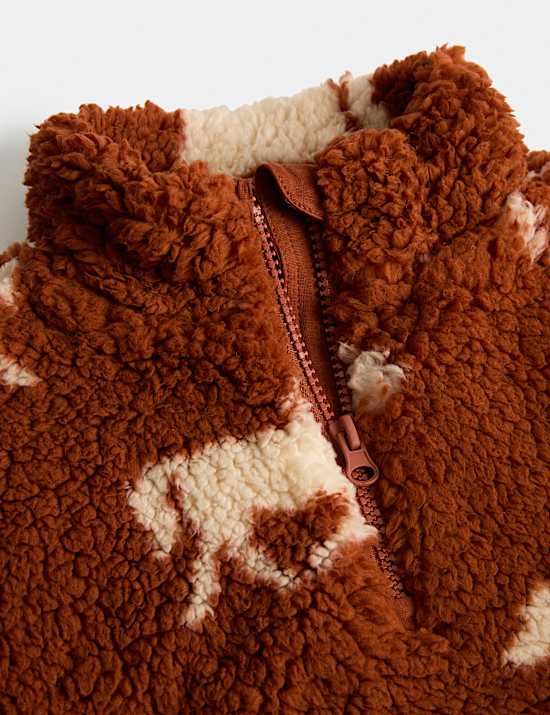 Horse Print Borg Jacket (2-10 Yrs)