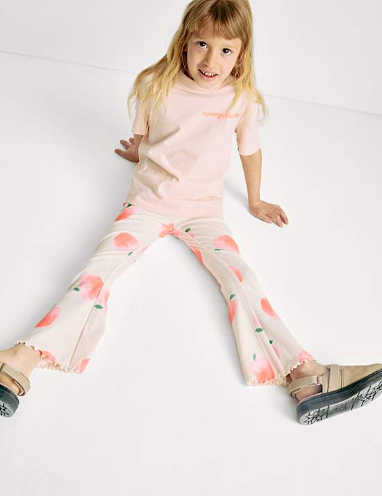 Cotton Rich Peach Kickflare Leggings (2-8 Yrs)