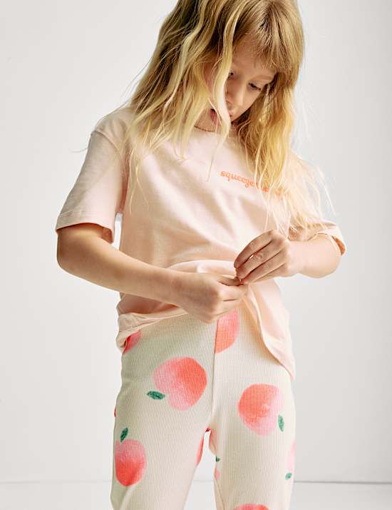 Cotton Rich Peach Kickflare Leggings (2-8 Yrs)