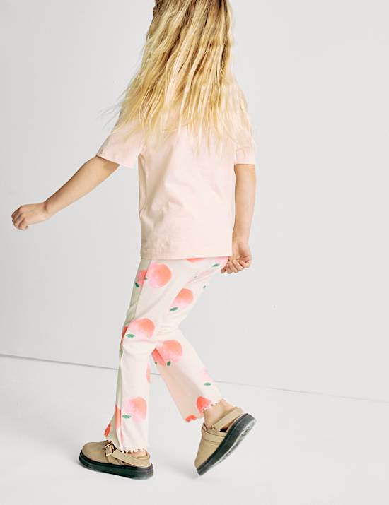 Cotton Rich Peach Kickflare Leggings (2-8 Yrs)