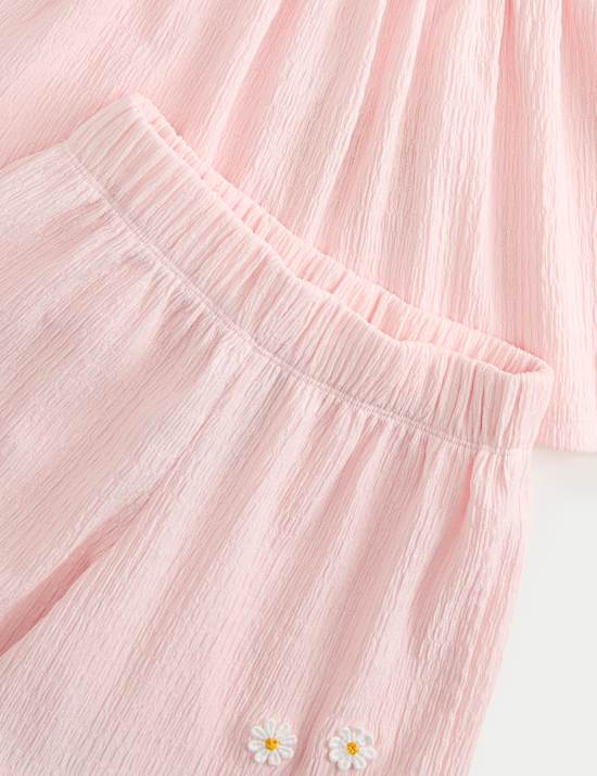 Embroidered Textured Jersey Outfit (2-8 Yrs)