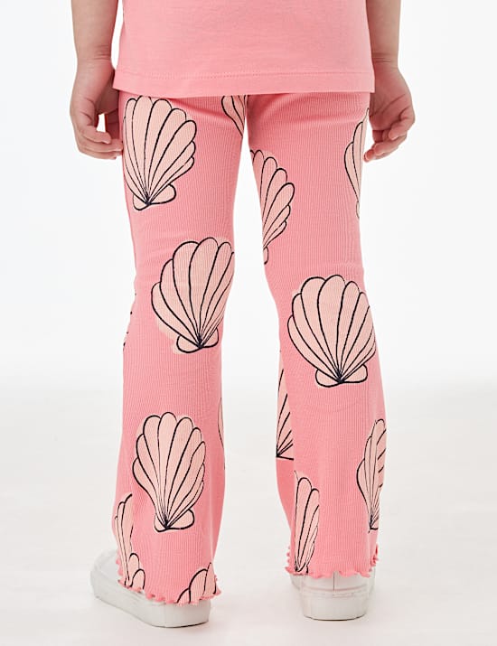 Cotton Rich Shell Print Kick Flare Leggings (2-8 Yrs)