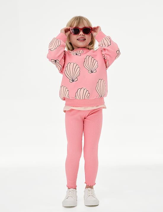 Sudadera de algodón con estampado de conchas (2-8&nbsp;años)