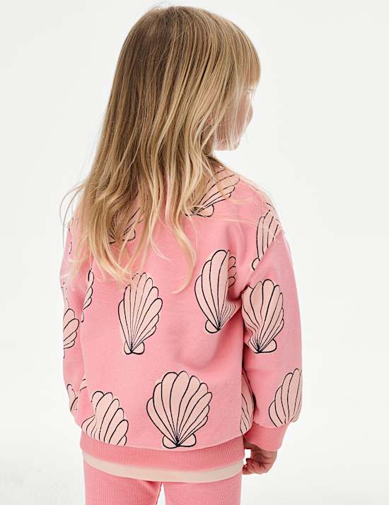 Cotton Rich Shell Print Sweatshirt (2-8 Yrs)