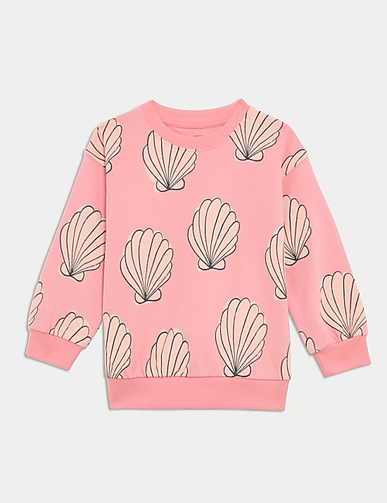 Cotton Rich Shell Print Sweatshirt (2-8 Yrs)