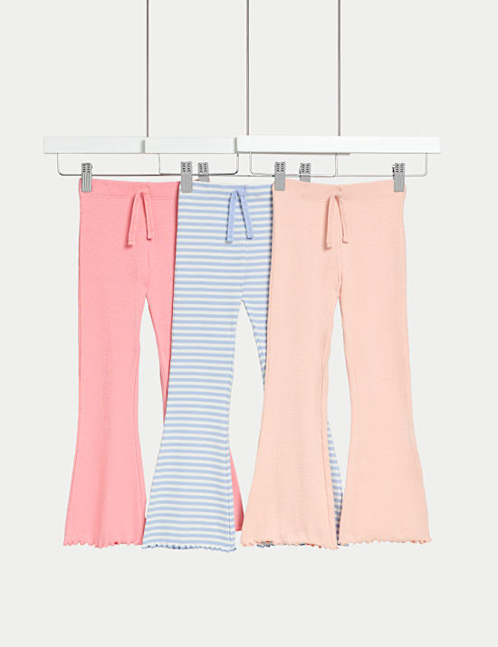 3pk Cotton Rich Kick Flare Leggings (2-8 Yrs)