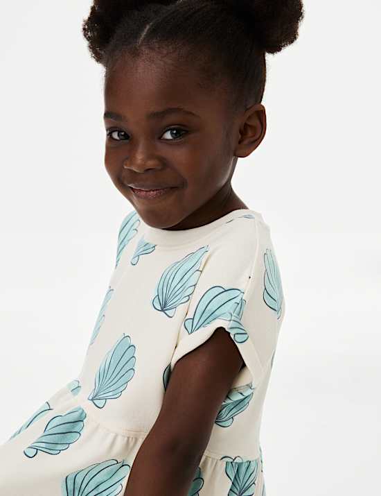 Cotton Rich Printed T-Shirt Dress (2-8 Yrs)
