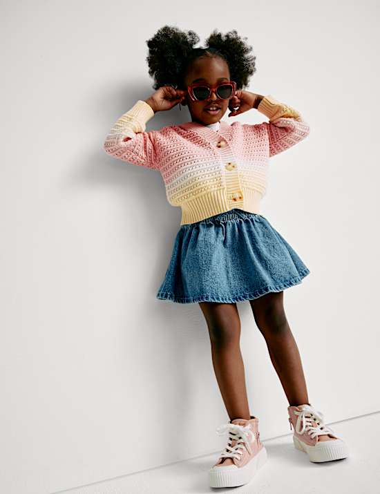 Πλεκτή ζακέτα ομπρέ από 100% βαμβάκι (2-8 ετών)