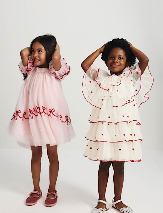 Heart Tiered Dress with Cape