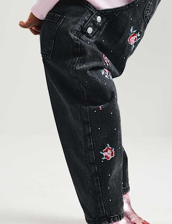 Denim Sequin Dungarees