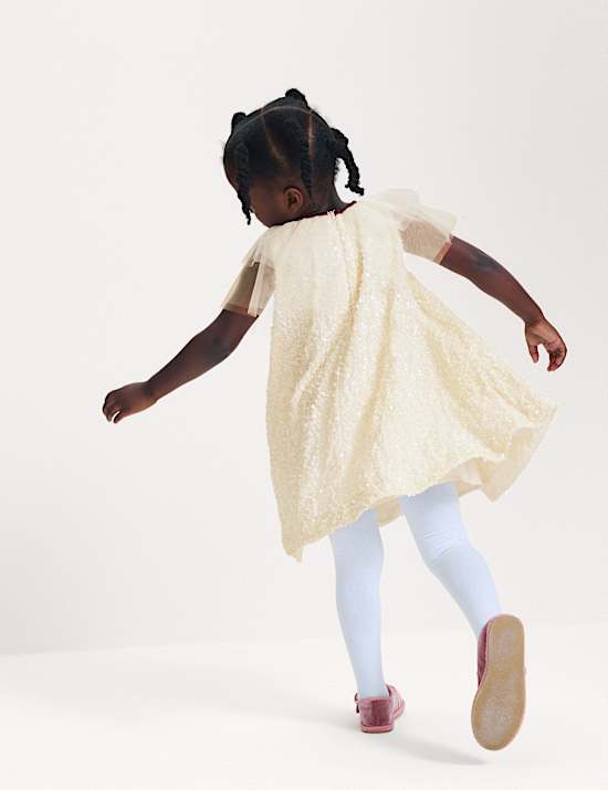 Sequinned Mesh Dress (2-8 Yrs)