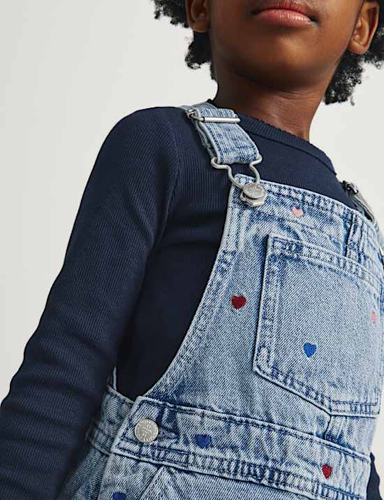 2pc Denim Heart Pinafore