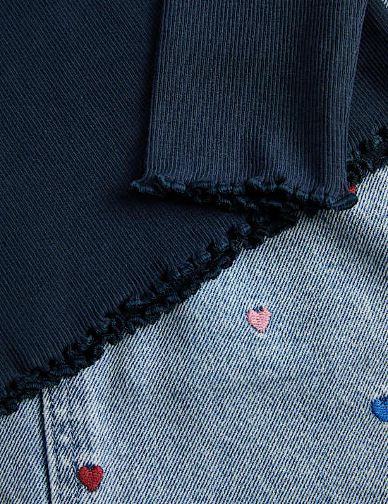 2pc Denim Heart Pinafore