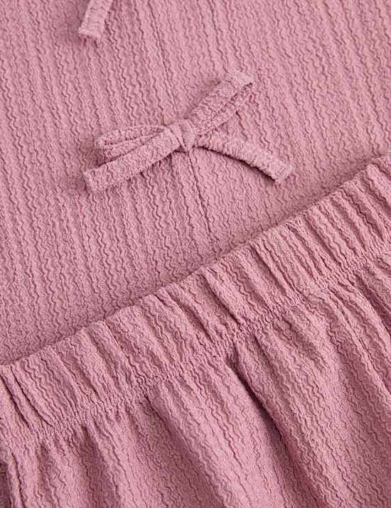 Ensemble 2 pi&egrave;ces en jersey textur&eacute; &agrave; n&oelig;ud (du 2 au 8 ans)