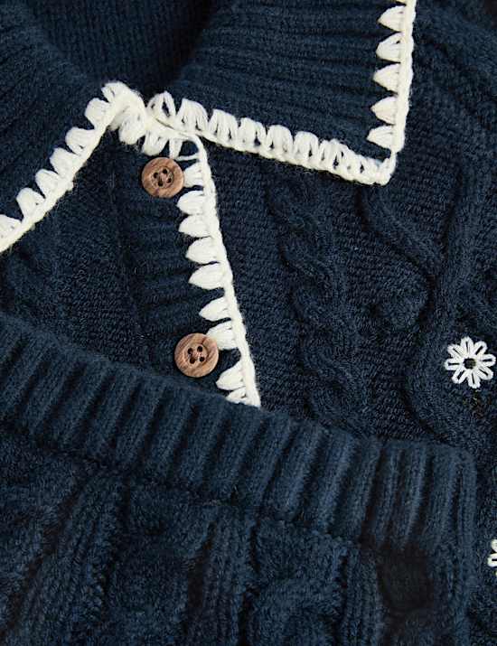 Embroidered Knitted Top & Bottom Outfit (2-8 Yrs)