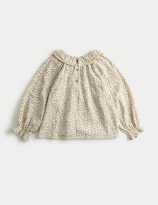 Pure Cotton Ditsy Floral Blouse (1-10 Yrs)