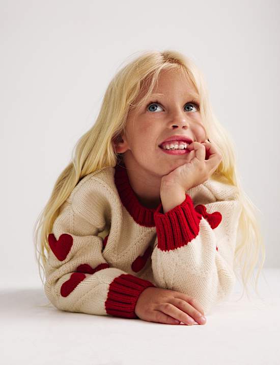 3D Heart Knit Jumper (2-8 Yrs)