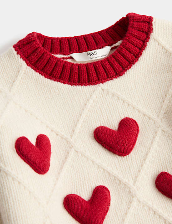 3D Heart Knit Jumper (2-8 Yrs)