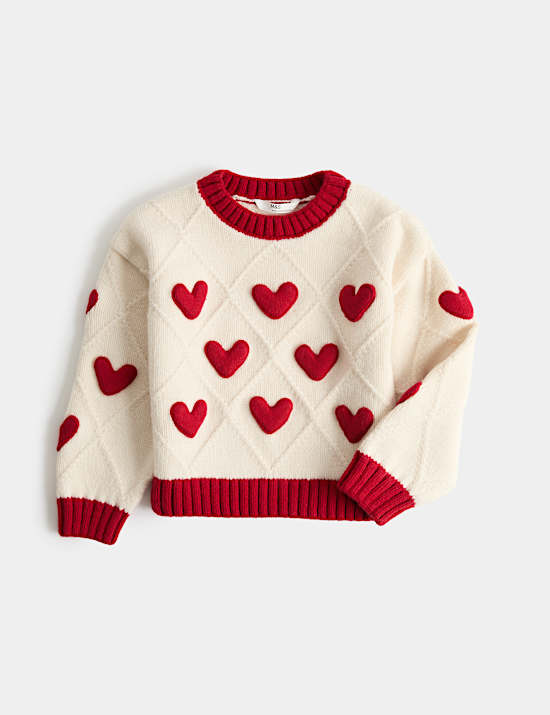 3D Heart Knit Jumper (2-8 Yrs)