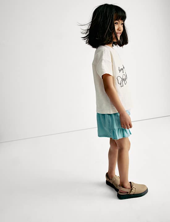 Pure Cotton Love Life Slogan T-Shirt (2-8 Yrs)