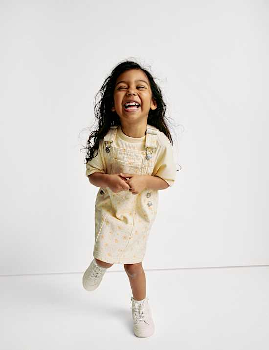 Cotton Rich Floral Dungaree Outfit (2-8 Yrs)