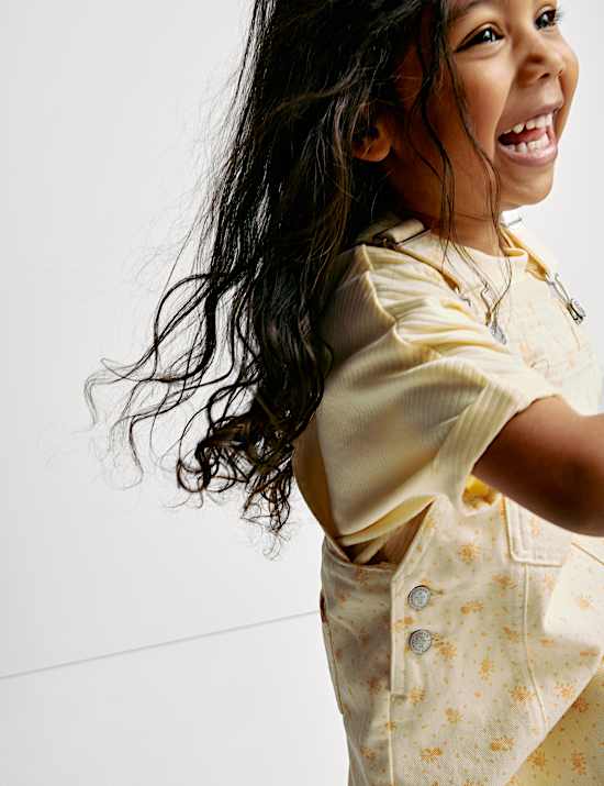 Cotton Rich Floral Dungaree Outfit (2-8 Yrs)