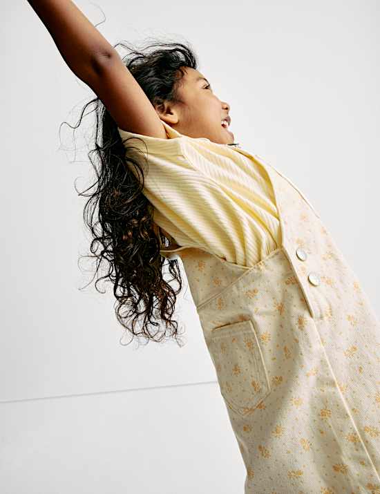 Cotton Rich Floral Dungaree Outfit (2-8 Yrs)