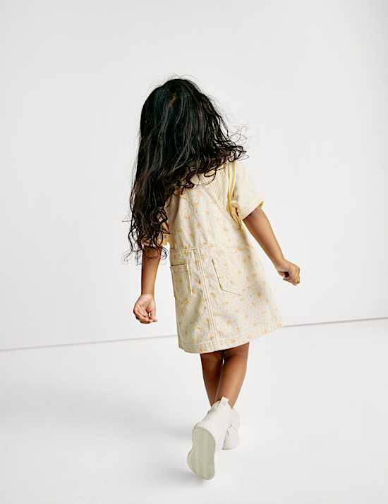 Cotton Rich Floral Dungaree Outfit (2-8 Yrs)