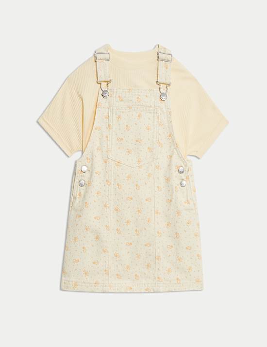 Cotton Rich Floral Dungaree Outfit (2-8 Yrs)