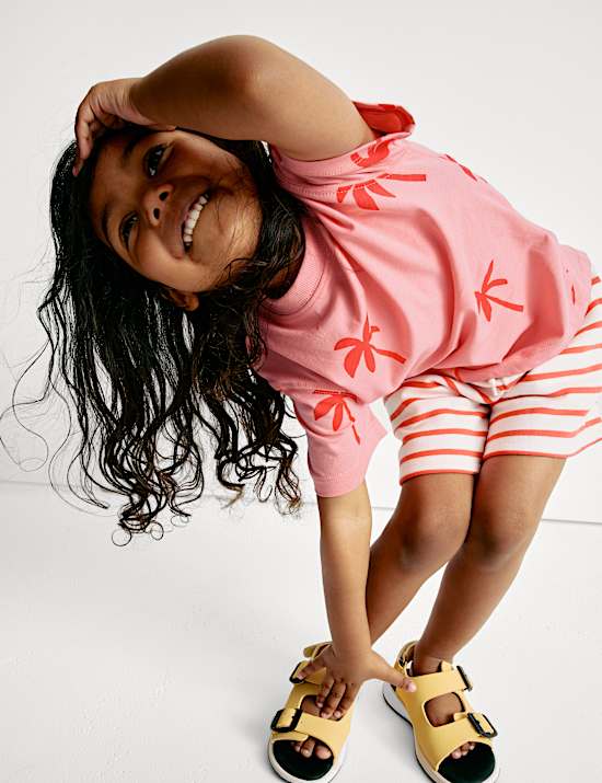 T-Shirt aus reiner Baumwolle mit Palmenprint (2–8 J.)