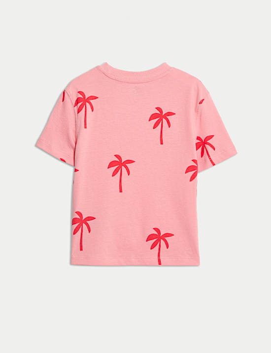 T-Shirt aus reiner Baumwolle mit Palmenprint (2–8 J.)