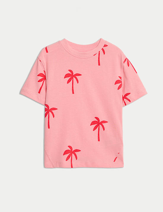 T-Shirt aus reiner Baumwolle mit Palmenprint (2–8 J.)