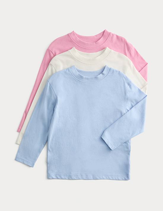 3pk Pure Cotton Tops (2-8 Yrs)