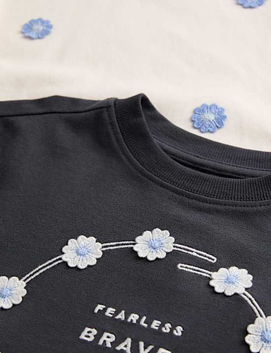 Fearless Oberteil aus reiner Baumwolle mit Blümchendesign im 2er-Pack (2–8 J.)