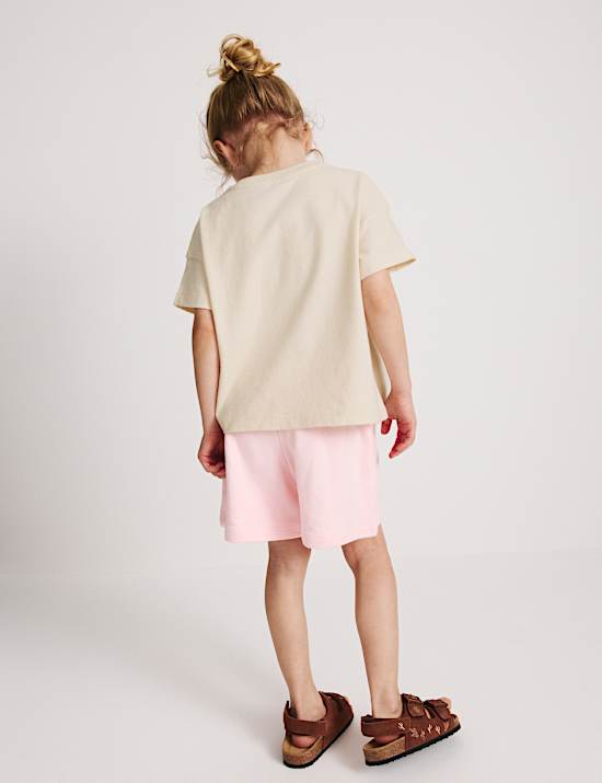 Pure Cotton Shell Embellished T-Shirt (4-8 Yrs)