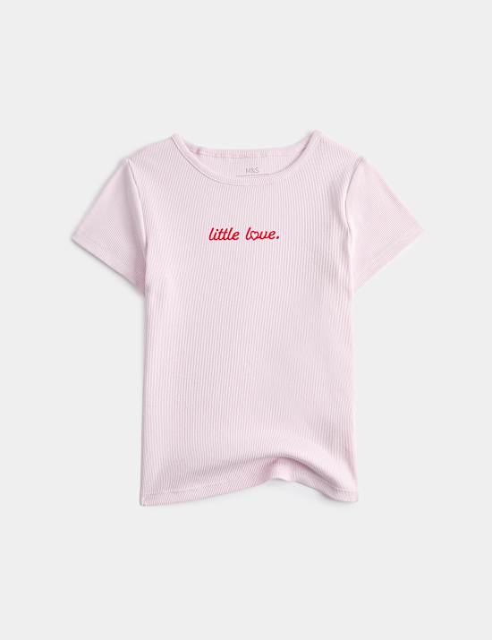 Cotton Rich Little Love Ribbed Top (3-8 Yrs)