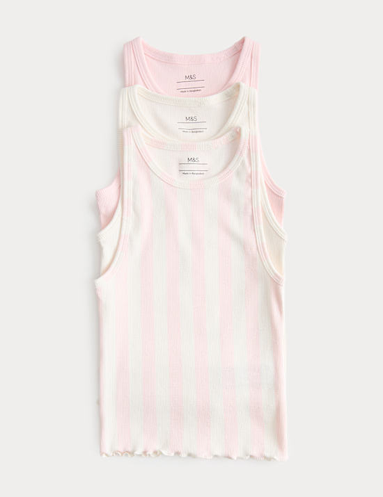 3 Pack Cotton Rich Vest Tops (2-8 Years)