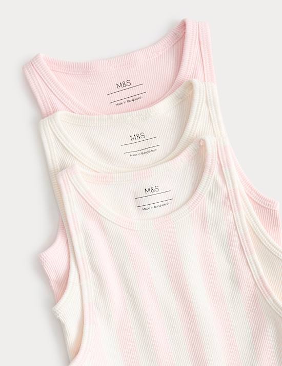 3 Pack Cotton Rich Vest Tops (2-8 Years)